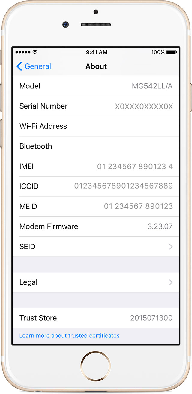 find serial number with imei